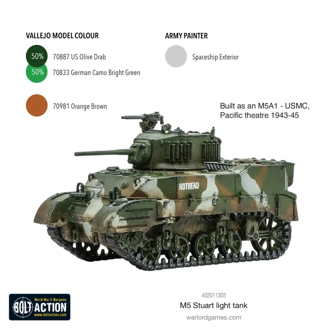 M5 Stuart Light Tank  (plastic)