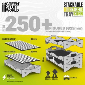 Stackable tournament tray 630 mm