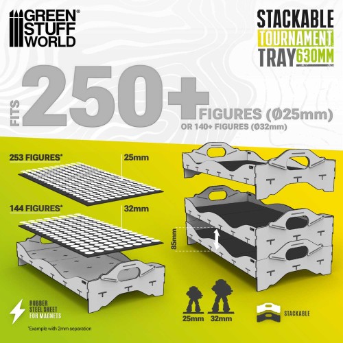 Stackable tournament tray 630 mm