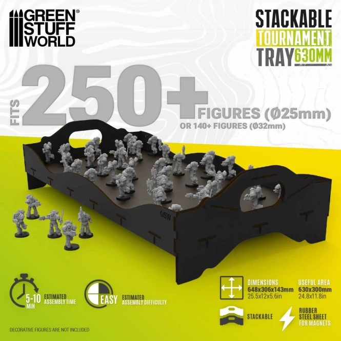 Stackable tournament tray 630 mm
