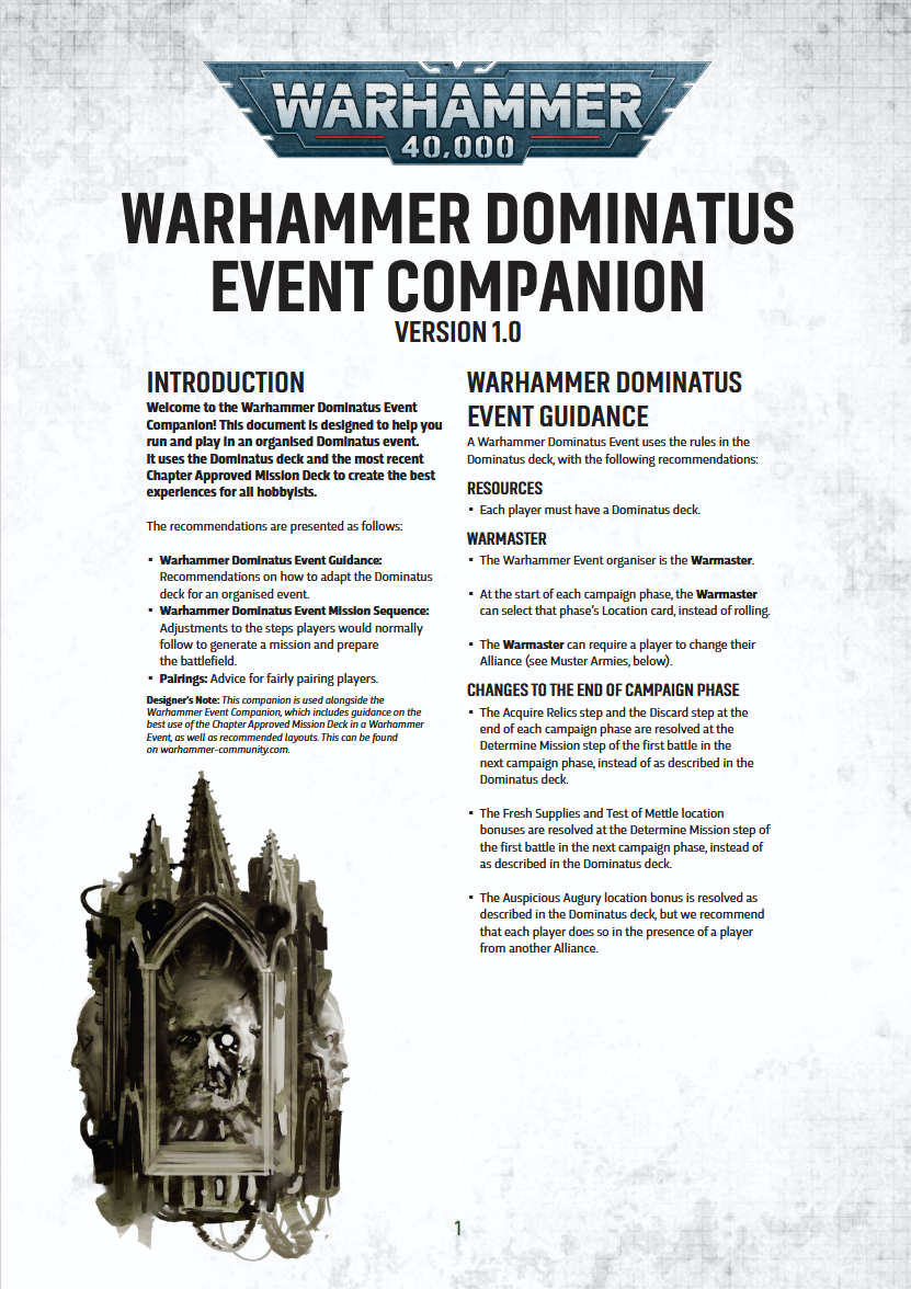 Warhammer 40,000 Dominatus Event Companion – najważniejsze zasady wydarzeń kampanijnych